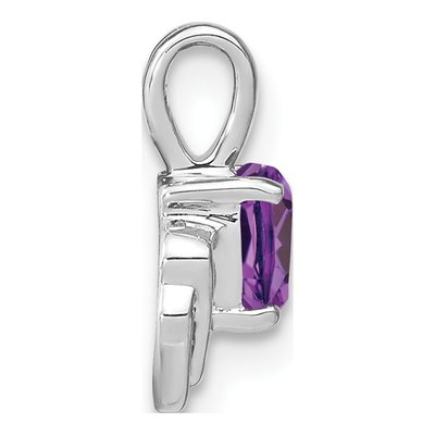 14K White Gold Amethyst & Diamond Heart Pendant – view 2