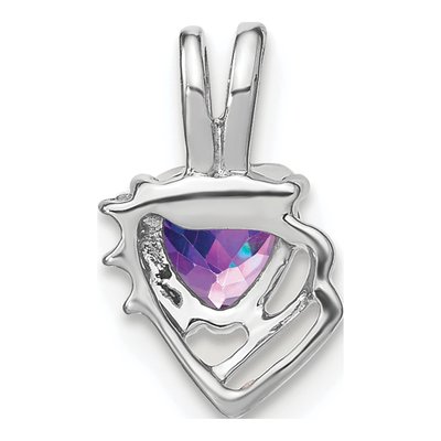 14K White Gold Amethyst & Diamond Heart Pendant – view 4