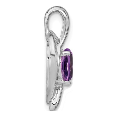 14K White Gold Amethyst & Diamond Heart Pendant – view 2