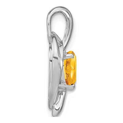 14K White Gold Citrine & Diamond Heart Pendant – view 2