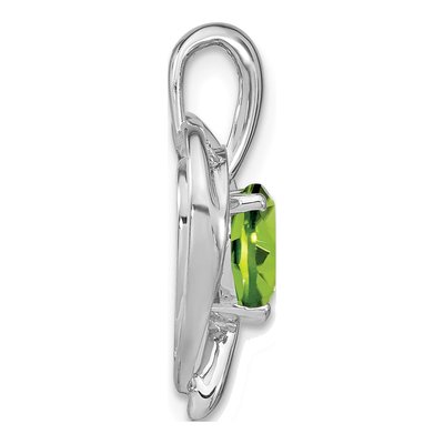 14K White Gold Peridot & Diamond Heart Pendant – view 2