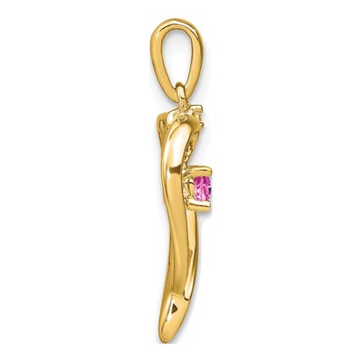 14K Yellow Gold Diamond Heart Pendant – view 2