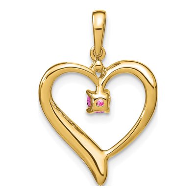 14K Yellow Gold Diamond Heart Pendant – view 4