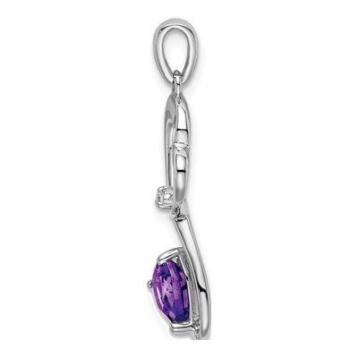 14K White Gold Amethyst & Diamond Heart Pendant – view 2