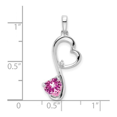 14K White Gold Diamond Heart Pendant – view 3