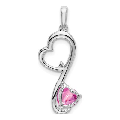 14K White Gold Diamond Heart Pendant – view 4