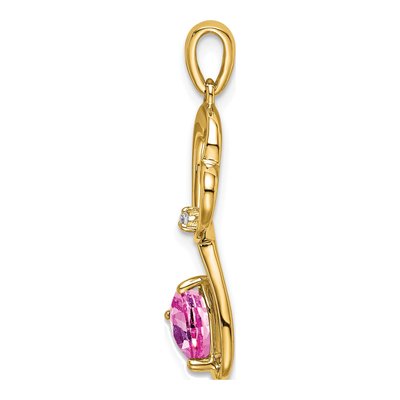 14K Yellow Gold Diamond Heart Pendant – view 2