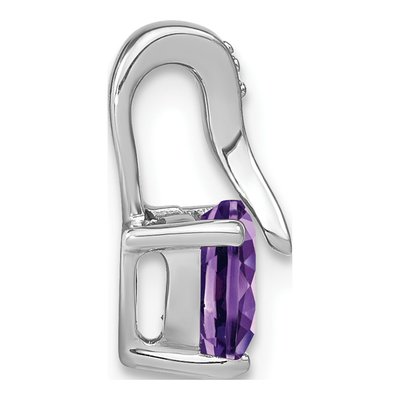 14K White Gold Amethyst & Diamond Heart Slide Pendant – view 3
