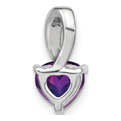14K White Gold Amethyst & Diamond Heart Slide Pendant – view 5