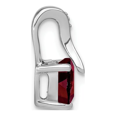 14K White Gold Garnet & Diamond Heart Slide Pendant – view 3