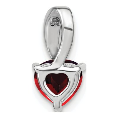 14K White Gold Garnet & Diamond Heart Slide Pendant – view 5