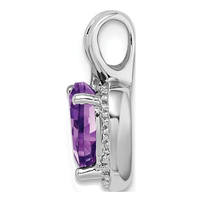 14K White Gold Amethyst & Diamond Heart Pendant – view 2