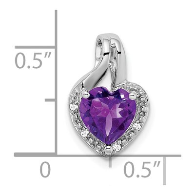 14K White Gold Amethyst & Diamond Heart Pendant – view 3