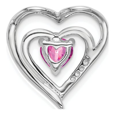 14K White Gold Diamond Heart Pendant – view 5