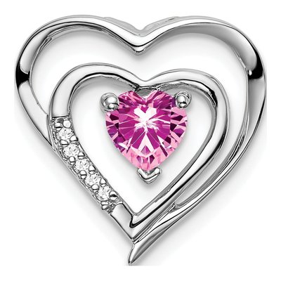 14K White Gold Diamond Heart Pendant