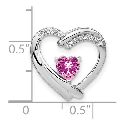 Sterling Silver 1/20 ct tw Diamond Heart Pendant – view 4