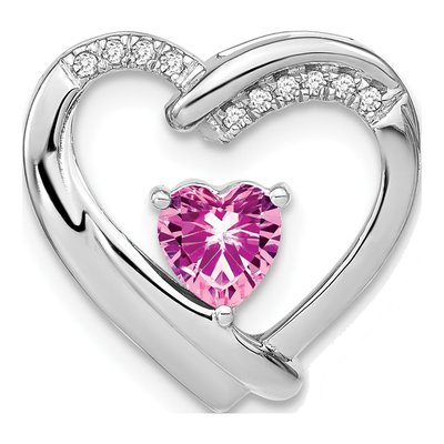 Sterling Silver 1/20 ct tw Diamond Heart Pendant