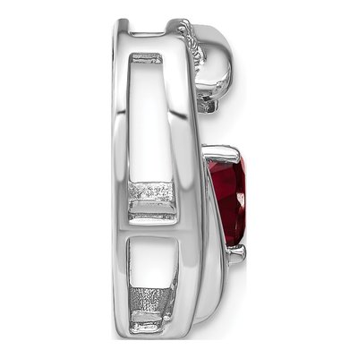 Sterling Silver 1/20 ct tw Garnet & Diamond Heart Pendant – view 3