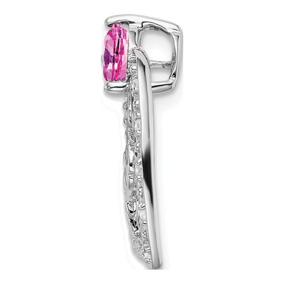 14K White Gold 1/20 ct tw Diamond MOM Heart Pendant – view 2