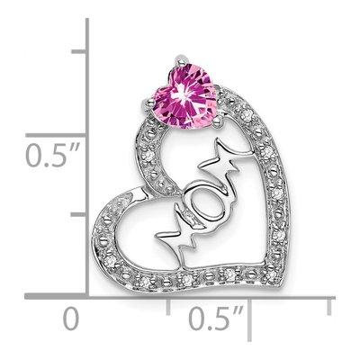 14K White Gold 1/20 ct tw Diamond MOM Heart Pendant – view 3