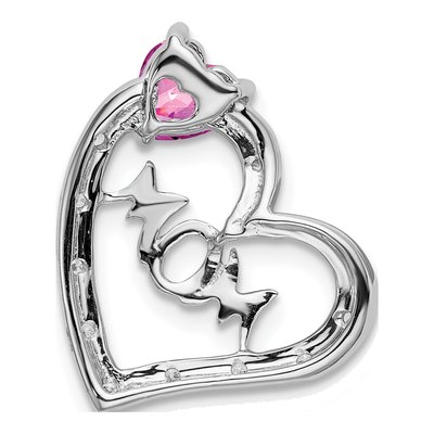 14K White Gold 1/20 ct tw Diamond MOM Heart Pendant – view 4