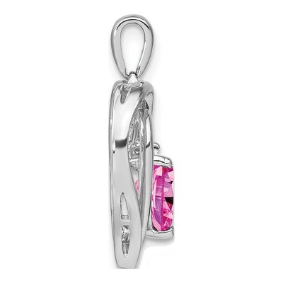 Sterling Silver Diamond Heart Pendant – view 3