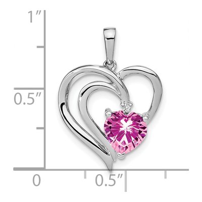 Sterling Silver Diamond Heart Pendant – view 4