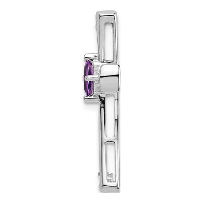 14K White Gold Amethyst & Diamond Cross Slide – view 2