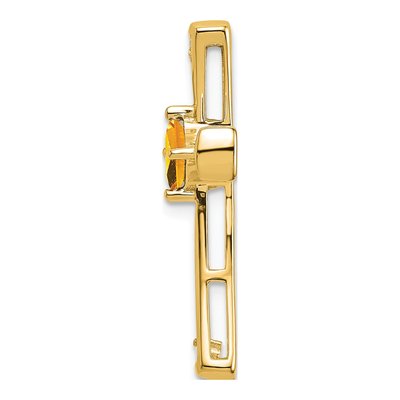 14K Yellow Gold 1/20 ct tw Citrine & Diamond Cross Slide Pendant – view 3