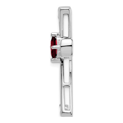 14K White Gold 1/20 ct tw Garnet & Diamond Cross Slide Pendant – view 2