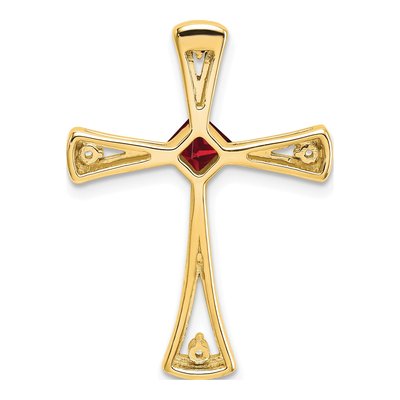 14K Yellow Gold 1/20 ct tw Garnet & Diamond Cross Slide Pendant – view 4