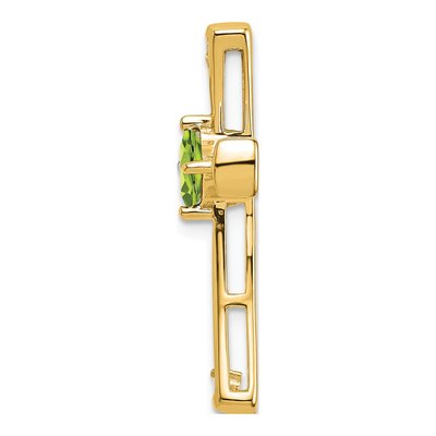 14K Yellow Gold 1/20 ct tw Peridot & Diamond Cross Slide Pendant – view 3