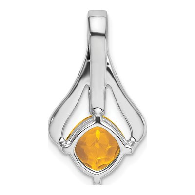 14K White Gold Citrine & Diamond Cushion Pendant – view 4