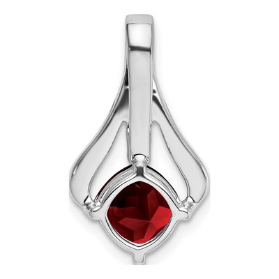 14K White Gold Garnet & Diamond Cushion Pendant – view 5