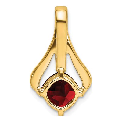 14K Yellow Gold Garnet & Diamond Cushion Pendant – view 5