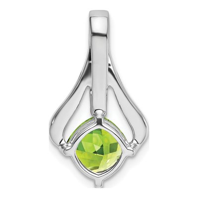 14K White Gold Peridot & Diamond Cushion Pendant – view 4