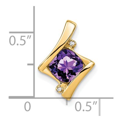 14K Yellow Gold Amethyst & Diamond Slide Pendant – view 3
