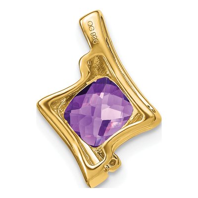 14K Yellow Gold Amethyst & Diamond Slide Pendant – view 4