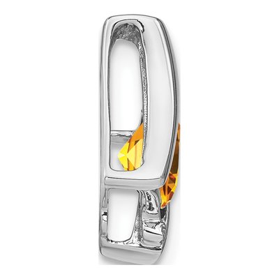 14K White Gold Citrine & Diamond Cushion Slide Pendant – view 2