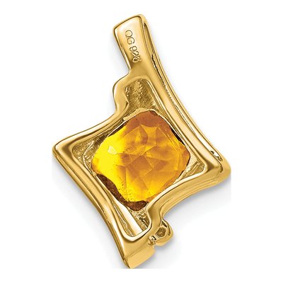 14K Yellow Gold Citrine & Diamond Slide Pendant – view 4