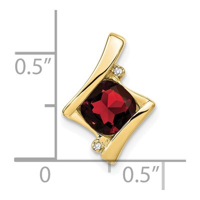 10K Yellow Gold Garnet & Diamond Cushion Slide Pendant – view 4
