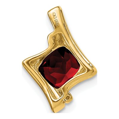 10K Yellow Gold Garnet & Diamond Cushion Slide Pendant – view 5
