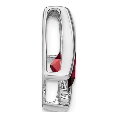 14K White Gold Garnet & Diamond Slide Pendant – view 2