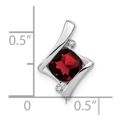 14K White Gold Garnet & Diamond Slide Pendant – view 3