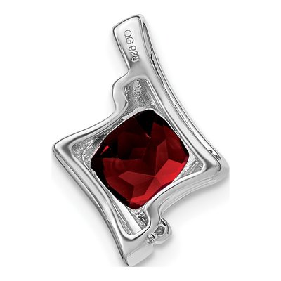 14K White Gold Garnet & Diamond Slide Pendant – view 4