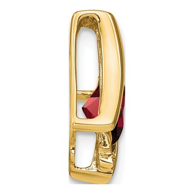14K Yellow Gold Garnet & Diamond Slide Pendant – view 2