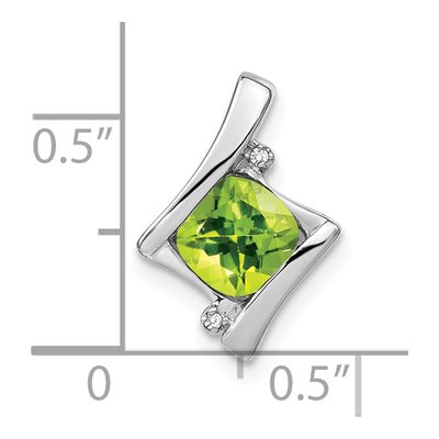 10K White Gold Peridot & Diamond Slide Pendant – view 3