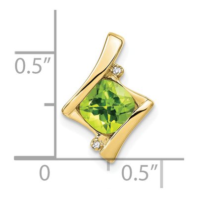 10K Yellow Gold Peridot & Diamond Slide Pendant – view 4