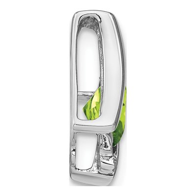 14K White Gold Peridot & Diamond Slide Pendant – view 2