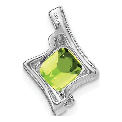 14K White Gold Peridot & Diamond Slide Pendant – view 4